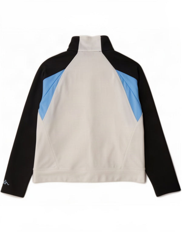 Kappa Veste de survêtement pour femme UK 16 Large Blanc Colorblock Polyester