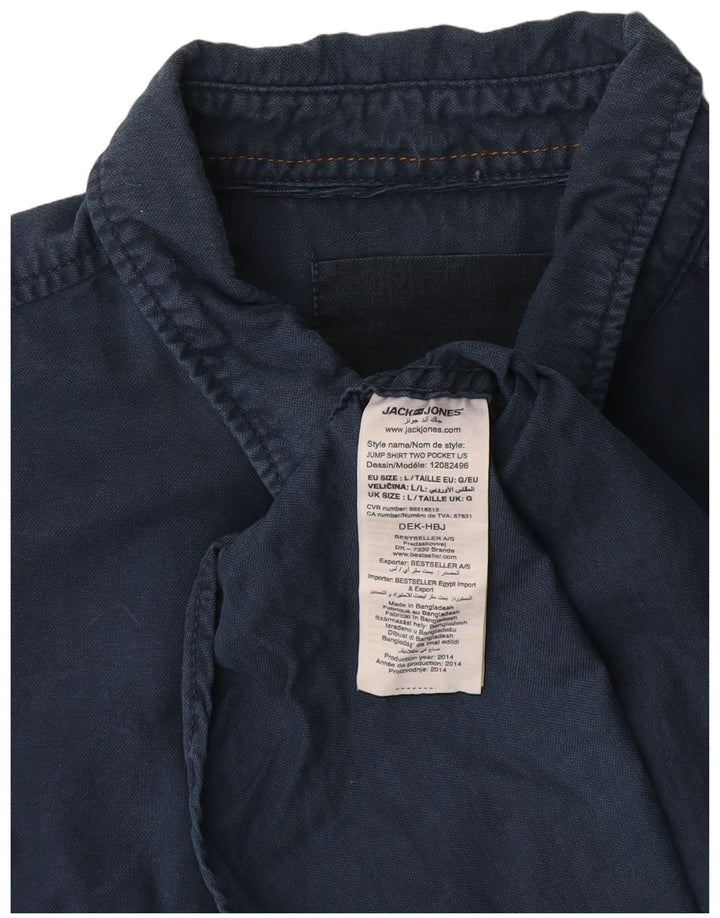 Jack & Jones herreskjorte stor marineblå bomuld