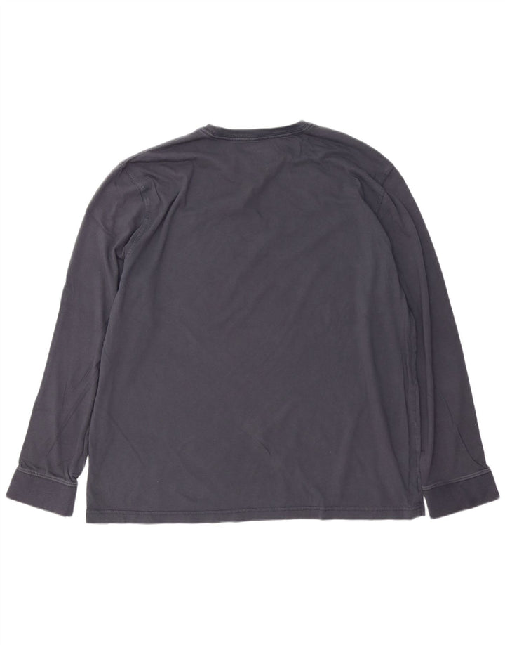 EDDIE BAUER Herre Top Langærmet XL Marineblå Bomuld
