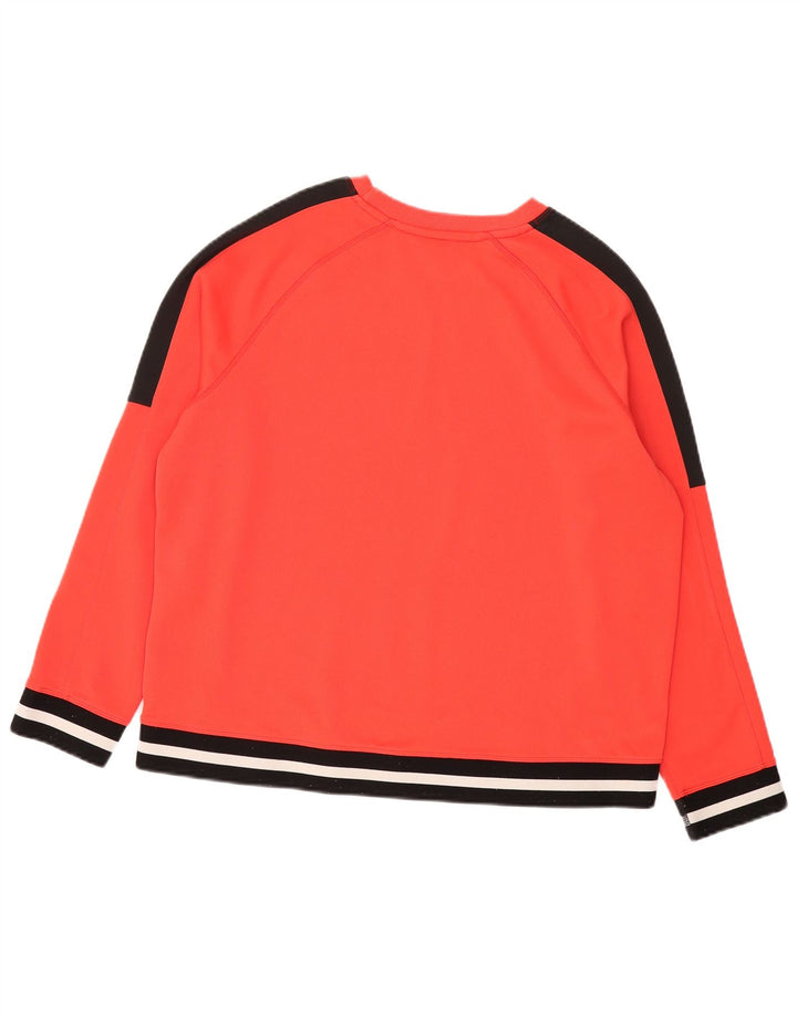 Dkny Damen-Sweatshirt-Pullover UK 16 Large Roter Colourblock-Polyester
