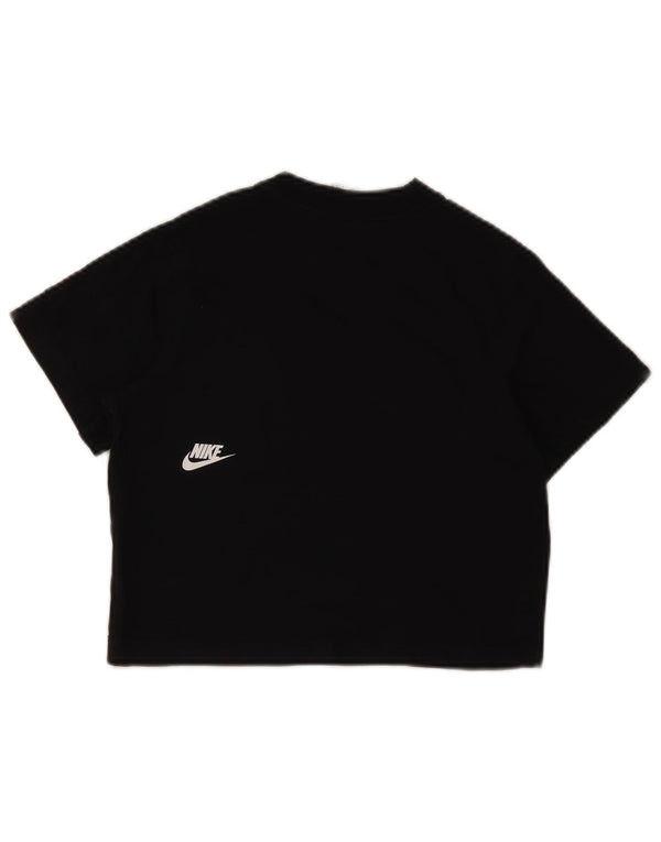 Nike Girls Graphic T-Shirt Top 8-9 ans Petit Noir Coton