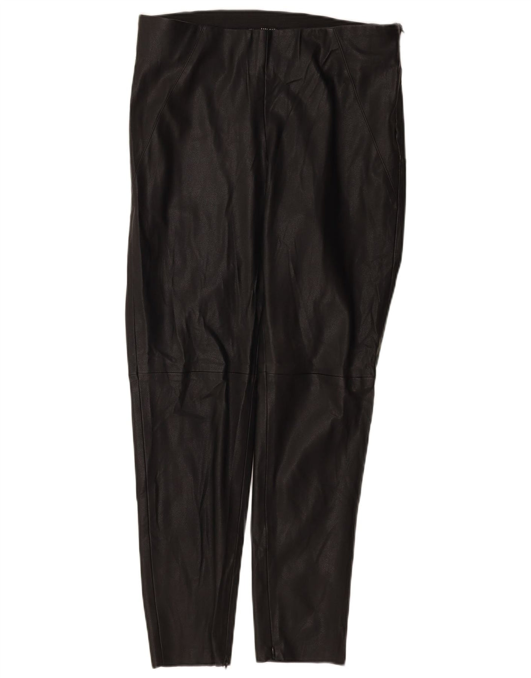 Zara Womens Slim Leather Trousers Large W30 L27 Black