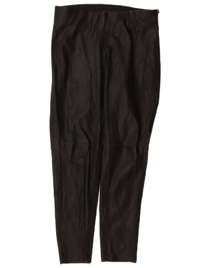 Zara Womens Slim Leather Trousers Large W30 L27 Black