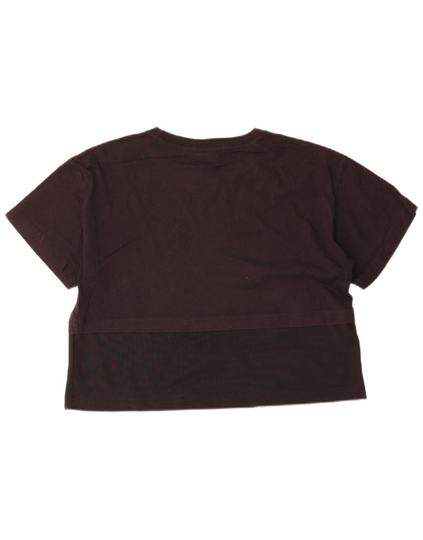 Champion Γυναικείο T-Shirt Top UK 16 Large Black Colourblock Βαμβακερό