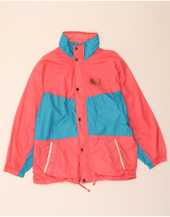 BRUGI Mens Rain Jacket IT 48 Medium Pink Colourblock Polyamide Vintage Brugi and Second-Hand Brugi from Messina Hembry 