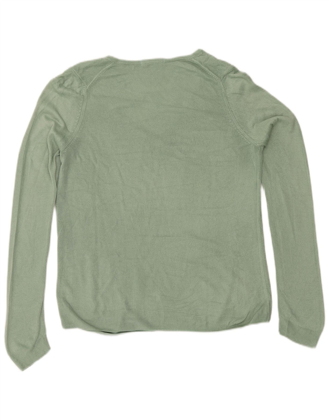 Marks & Spencer Womens V-Neck Jumper Sweater UK 12 Medium Green