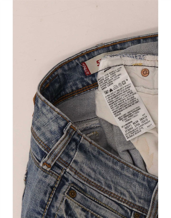Levi's Womens 571 Slim Jeans W28 L34 Blue Cotton