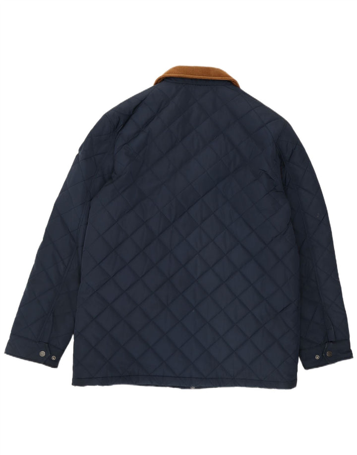 Crew Clothing Mens Quilted Jacket UK 42 XL Navy Blue Polyester