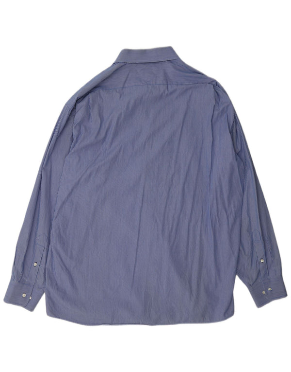 Tommy Hilfiger Chemise coupe régulière pour homme Taille 18 2XL Coton à fines rayures bleues