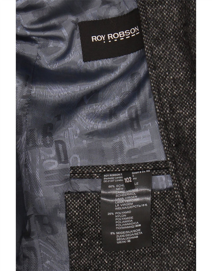 ROY ROBSON Mens 3 Button Blazer Jacket UK 38 Medium Grey New Wool