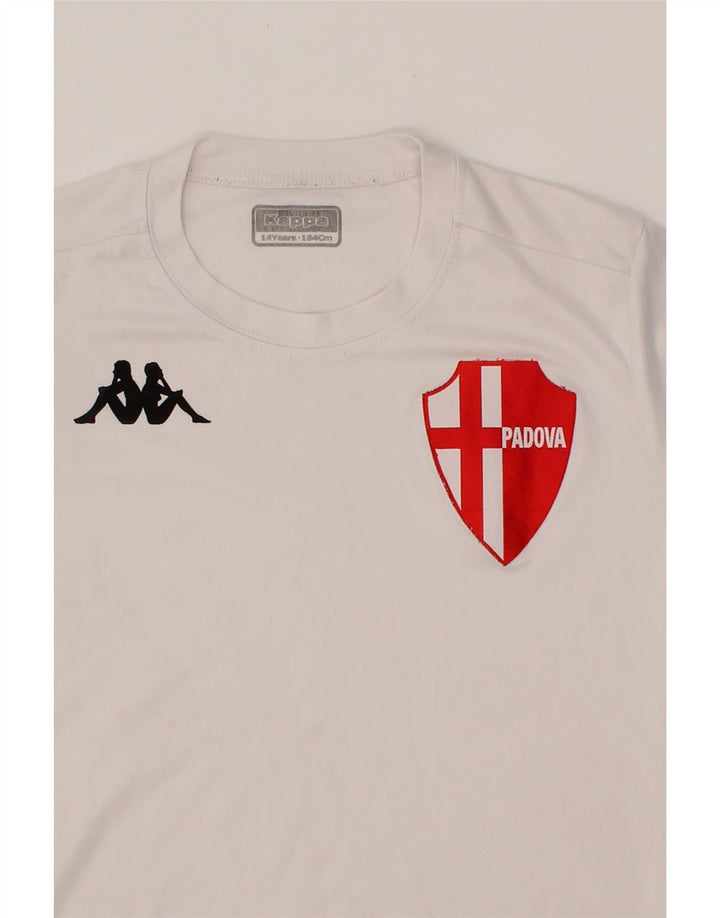 KAPPA Boys Graphic T-Shirt Top 13-14 Years White Polyester Vintage Kappa and Second-Hand Kappa from Messina Hembry 