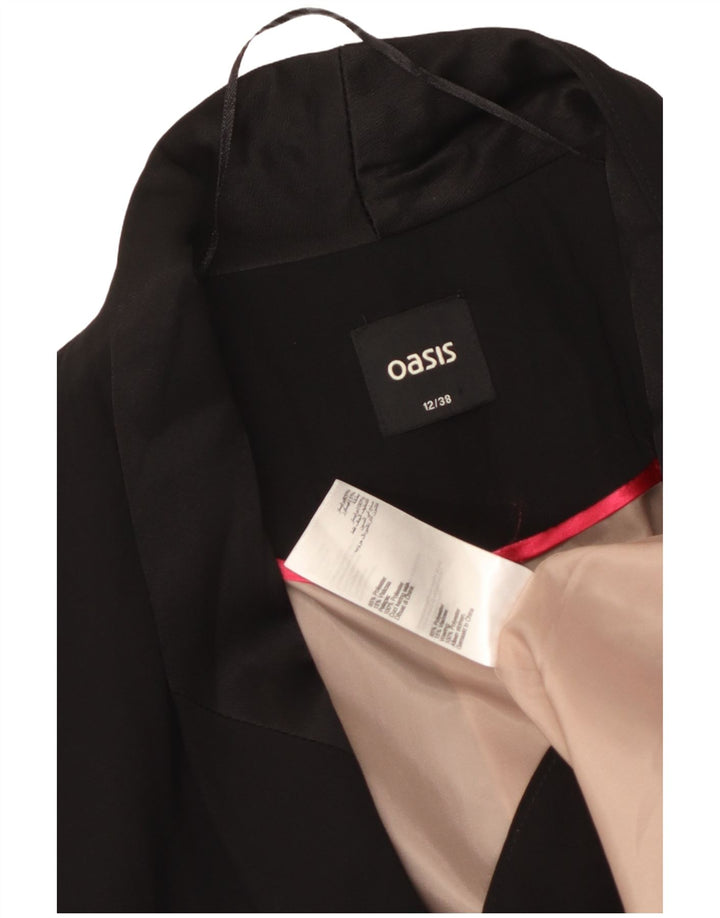 Oasis Womens 1 Button Blazer Jacket UK 12 Medium Black Polyester