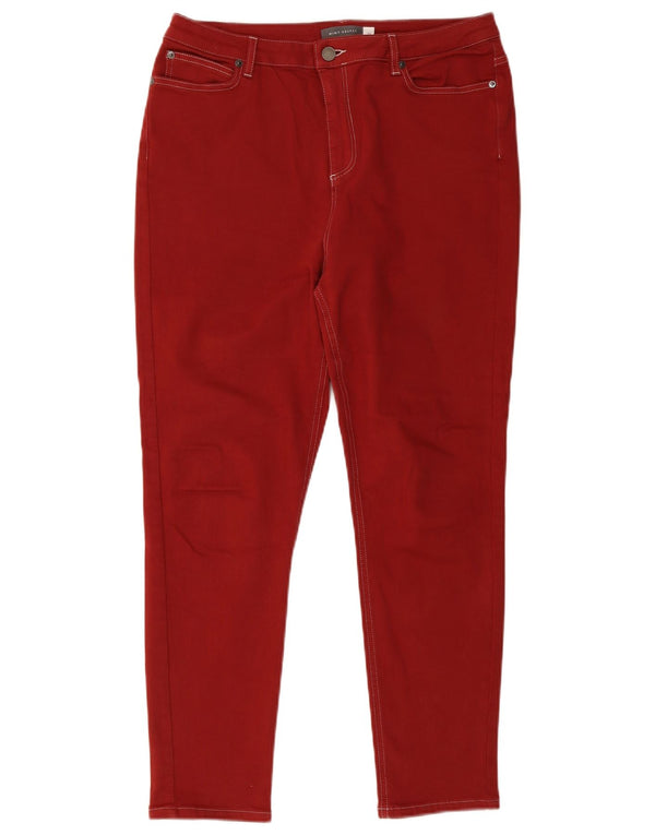 MINT VELVET Pantalon skinny décontracté pour femme UK 16 Large W34 L27 Coton rouge
