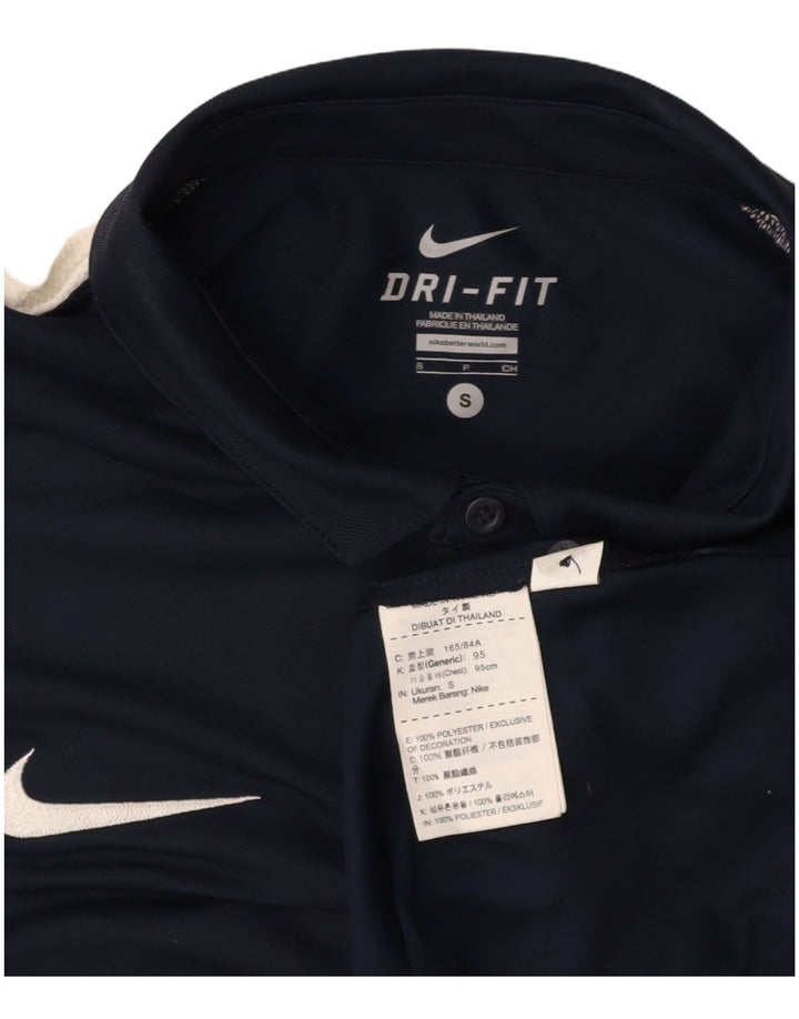 NIKE Mens Dri Fit Polo Shirt Small Navy Blue Polyester