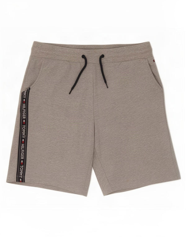Tommy Hilfiger Mens Graphic Sport Shorts Large Grey Colourblock Cotton