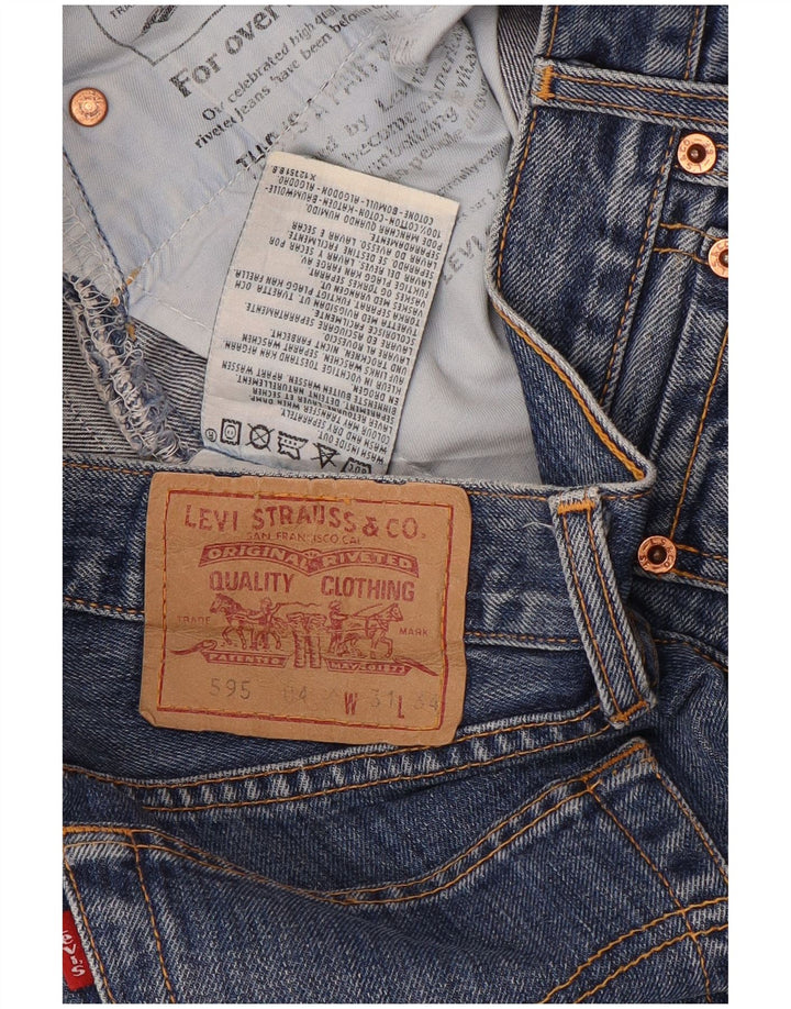 Levi's Dame 595 Straight Jeans W31 L34 Blå Bomuld