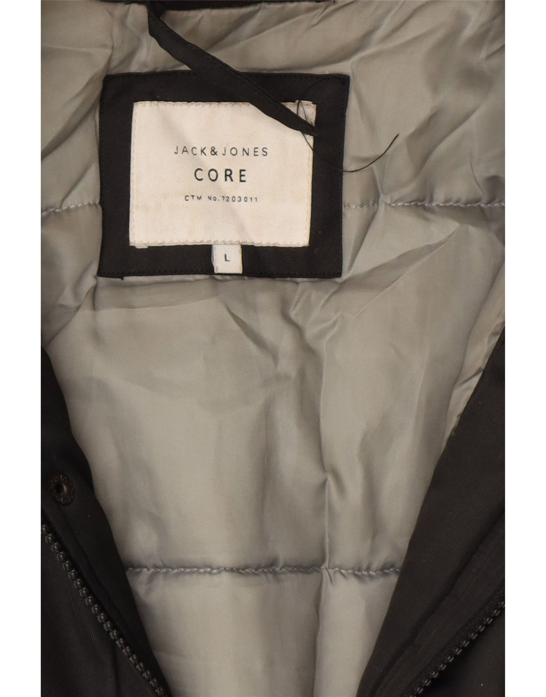 JACK & JONES Mens Hooded Parka Jacket UK 40 Large Black