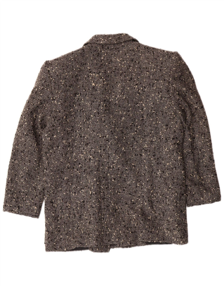 VALENTINO Womens Double Breasted Blazer Jacket IT 44 Medium Grey Flecked