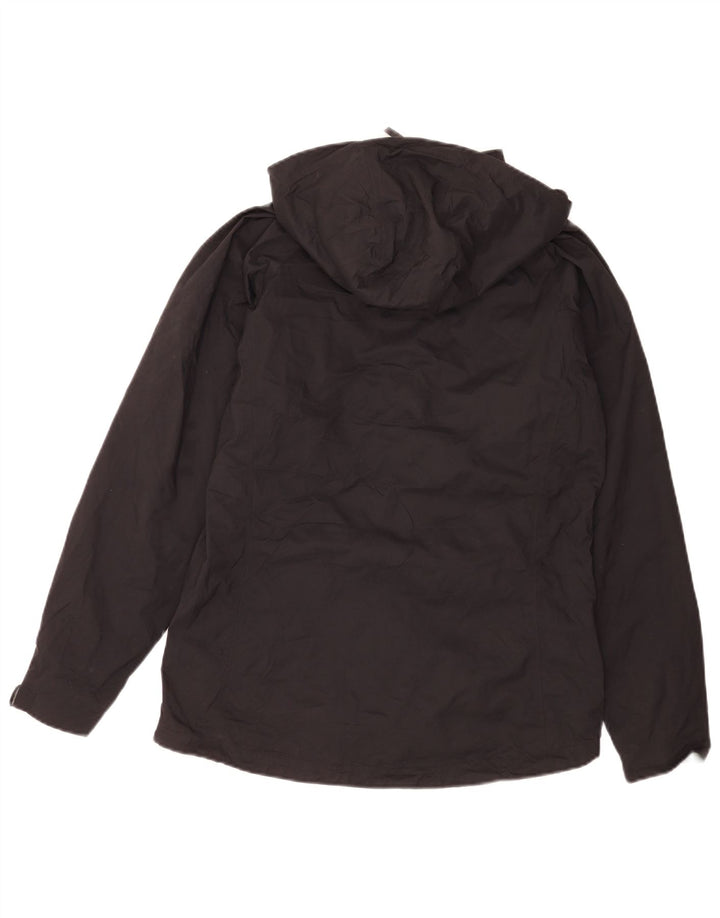 Berghaus Jungen-Regenjacke mit Kapuze, 11–12 Jahre, schwarzes Polyamid