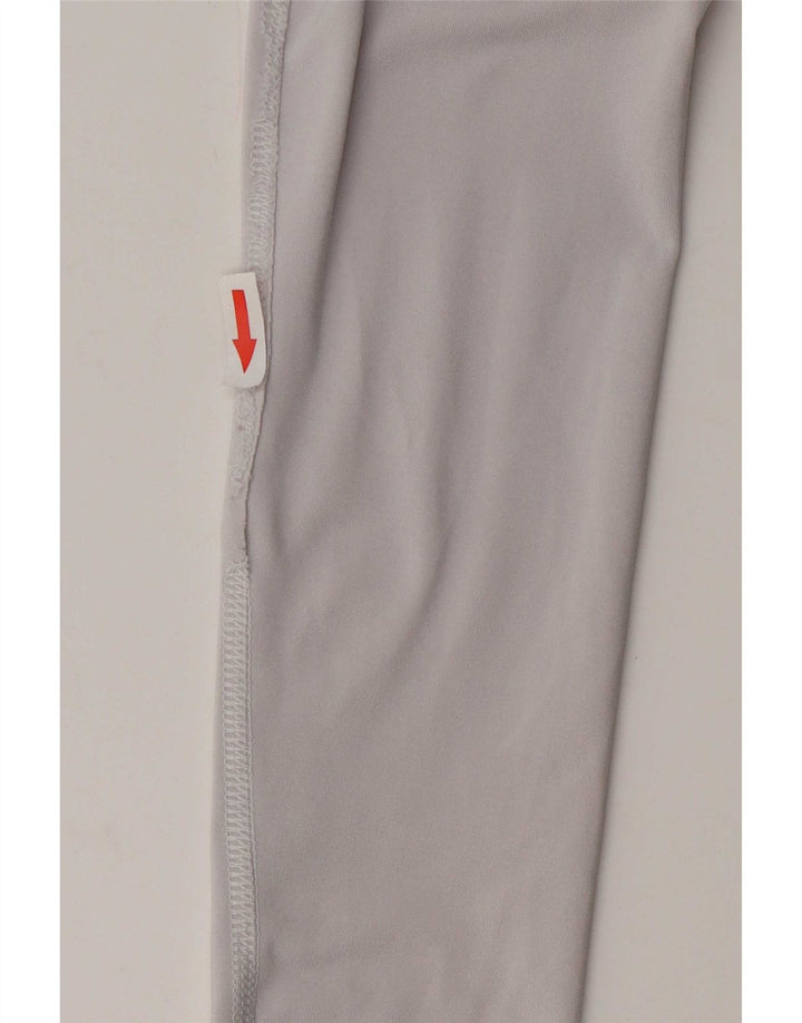 Adidas Top a compressione da donna manica lunga UK 14 Medium Grey Flecked