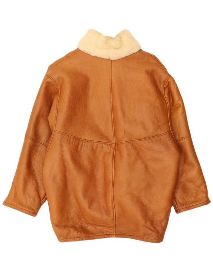 Vintage Womens Oversized Shearling Jacket IT 44 Medium Brown