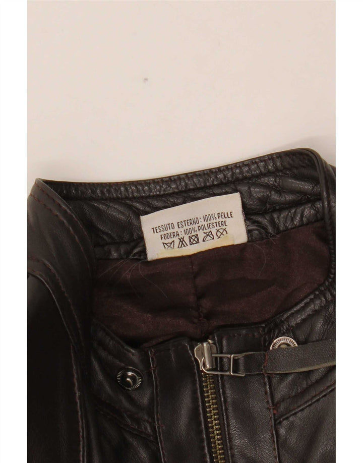 I Extenso Womens Bomber Læderjakke UK 18 XL Brun