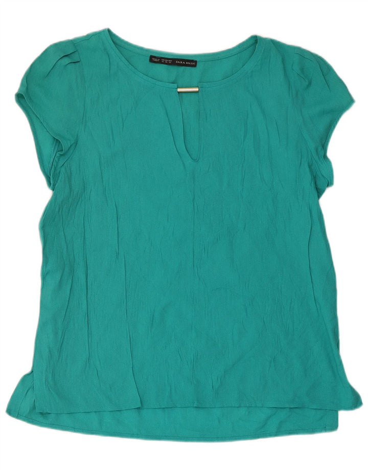 Zara Womens Blouse Top UK 18 XL Turquoise