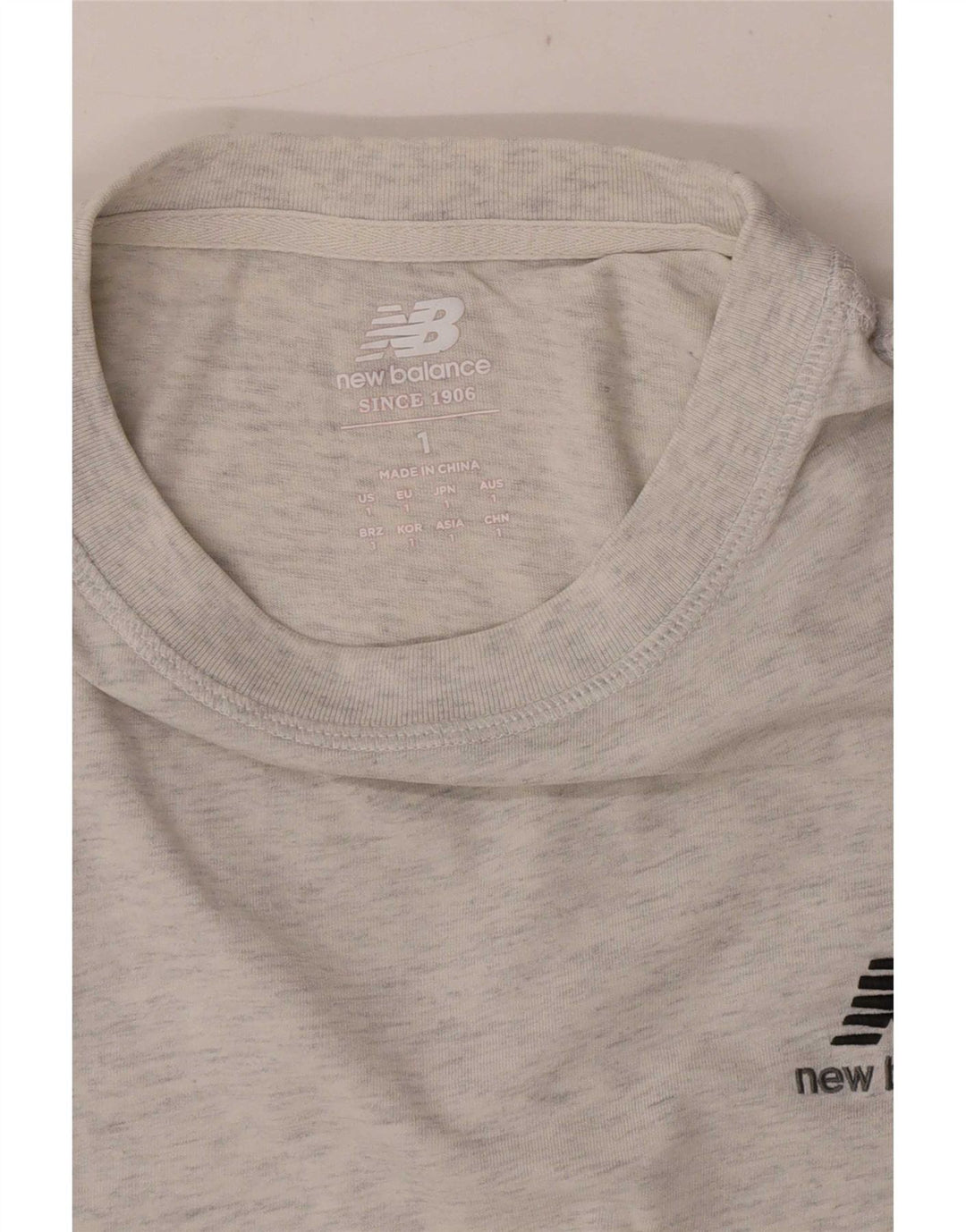 New Balance Herre T-Shirt Top Lille Grå Flecked