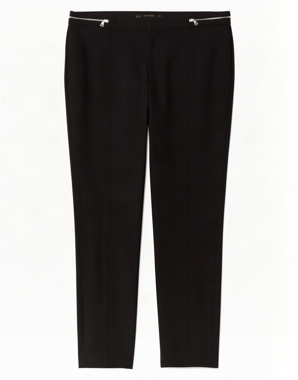 Spodnie damskie Zara Slim Casual EU 42 Large W32 L28 Czarna bawełna