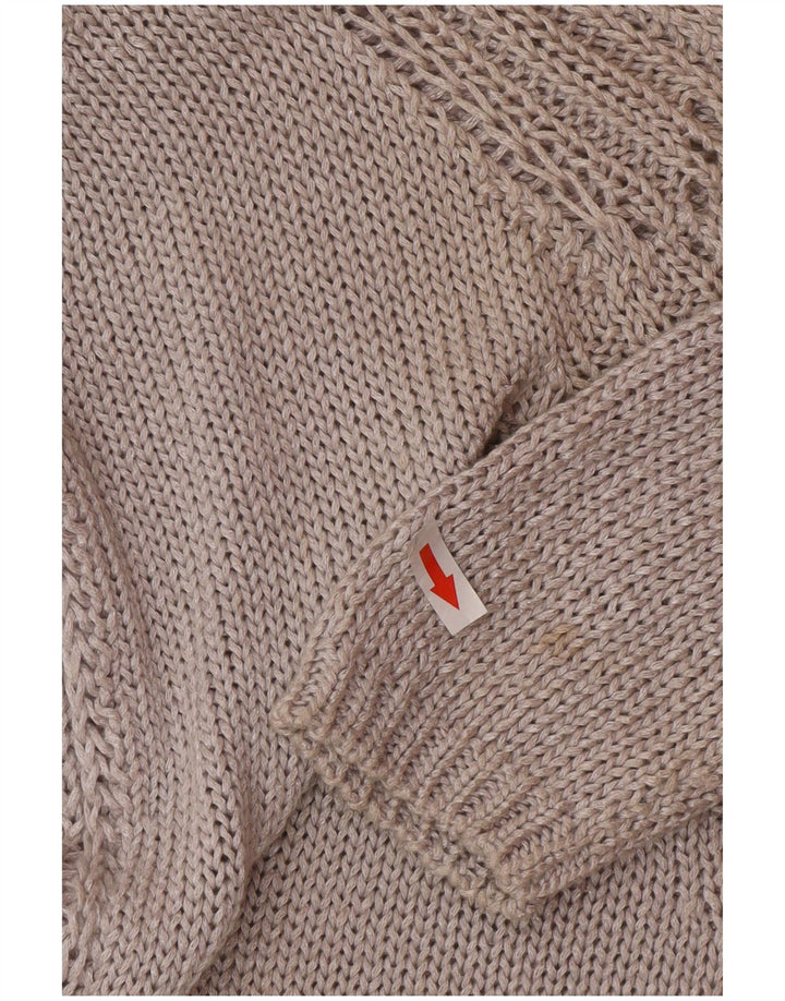 Zara Damen-Pullover mit V-Ausschnitt, Gr. 14, Mittelgrau