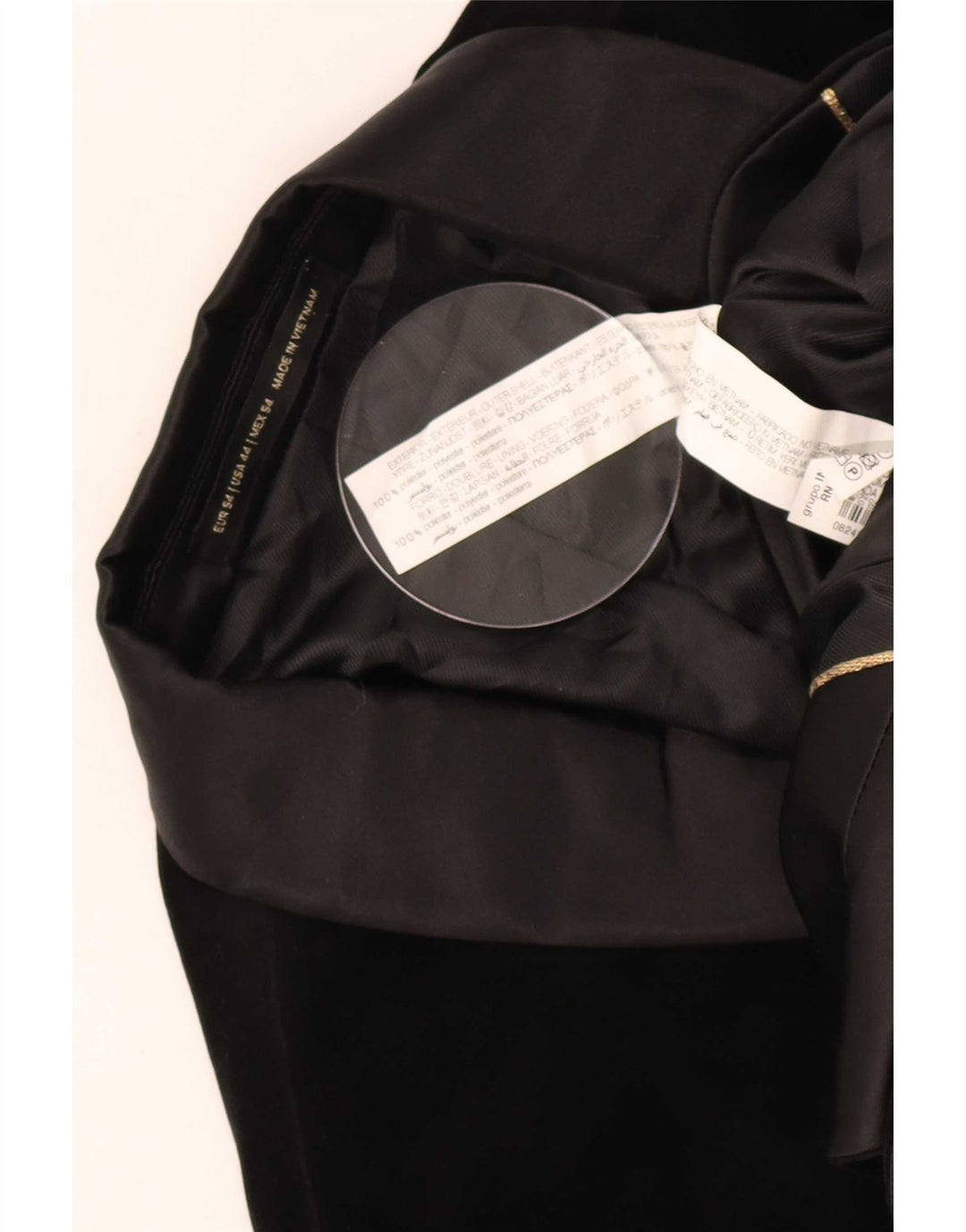 Zara Herren 1 Knopf Velours Blazer Jacke EU 54 XL Schwarz Polyester