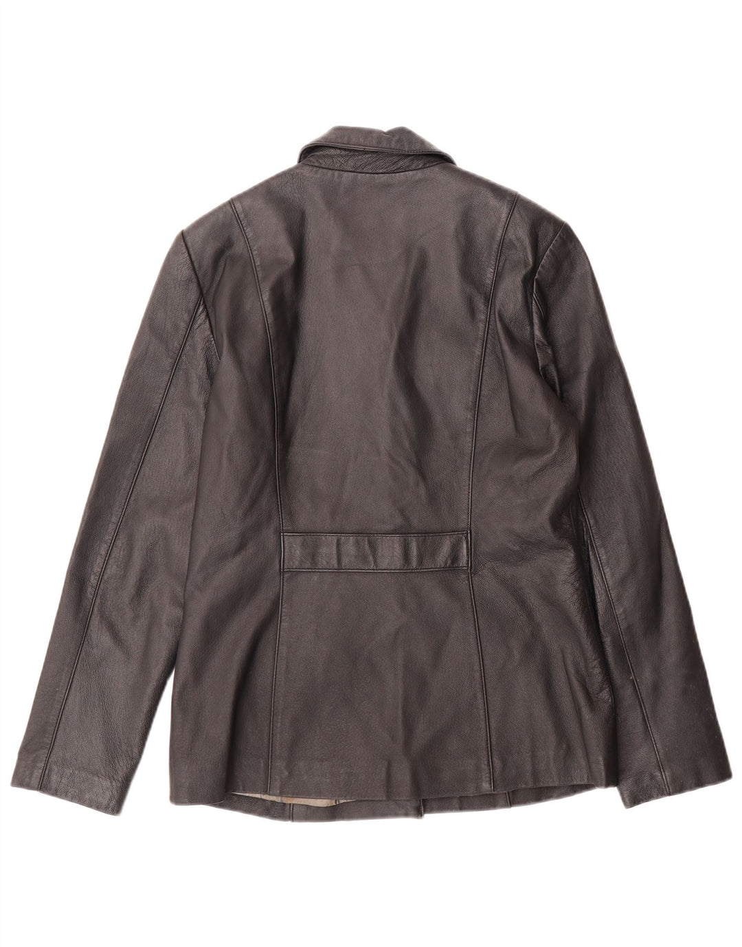 OUTER EDGE Womens Leather Jacket UK 12 Medium Black Leather