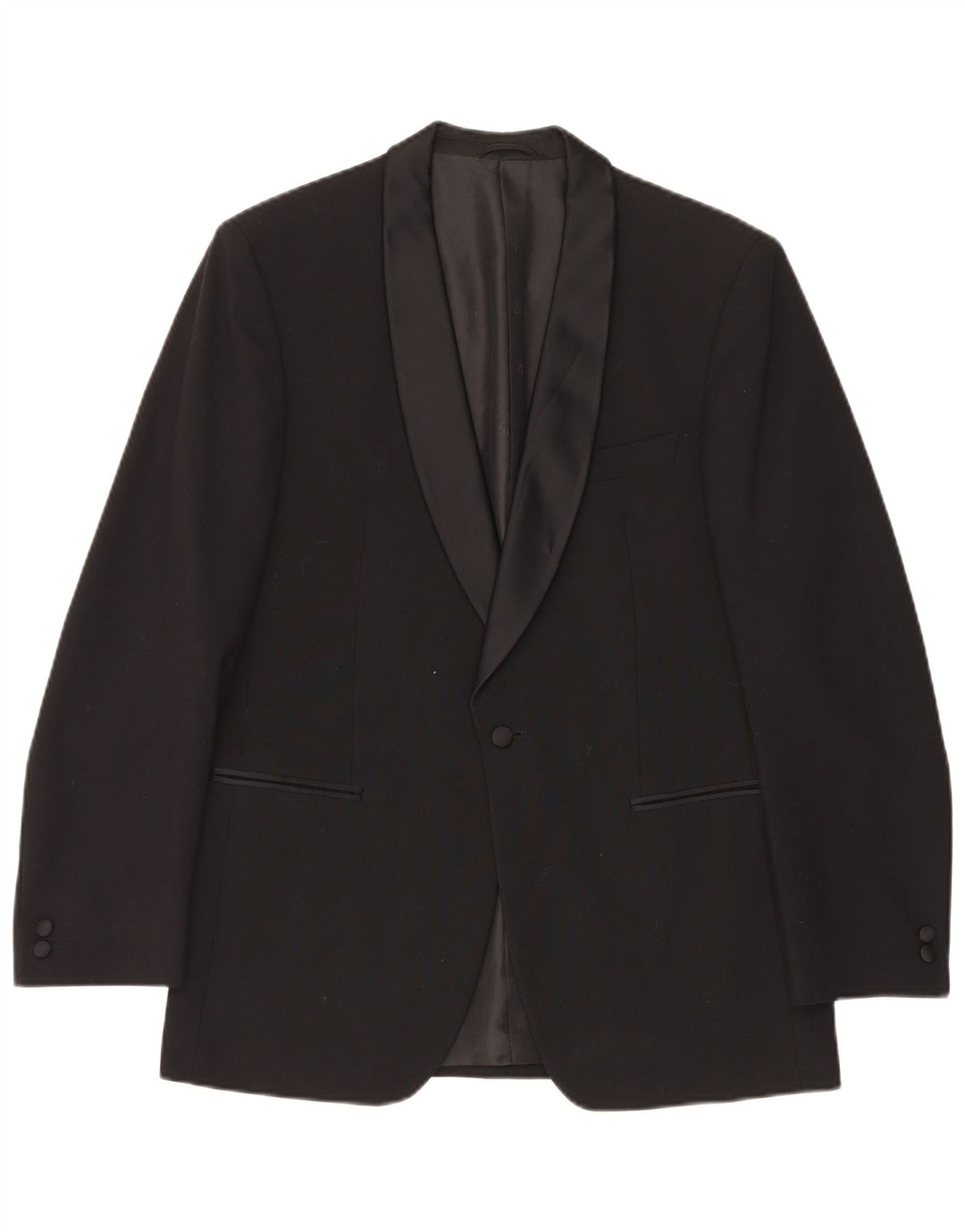 Jaqueta blazer masculina Wilvorst com 1 botão Reino Unido 38 médio preto lã nova