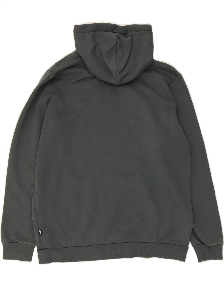 PUMA Mens Graphic Hoodie Jumper Medium Grey Cotton Vintage Puma and Second-Hand Puma from Messina Hembry 