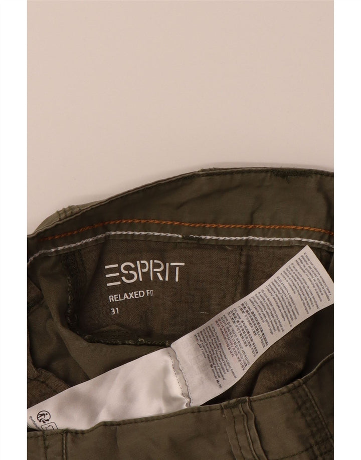 ESPRIT Mens Relaxed Fit Cargo Shorts W31 Medium  Khaki Cotton Vintage Esprit and Second-Hand Esprit from Messina Hembry 