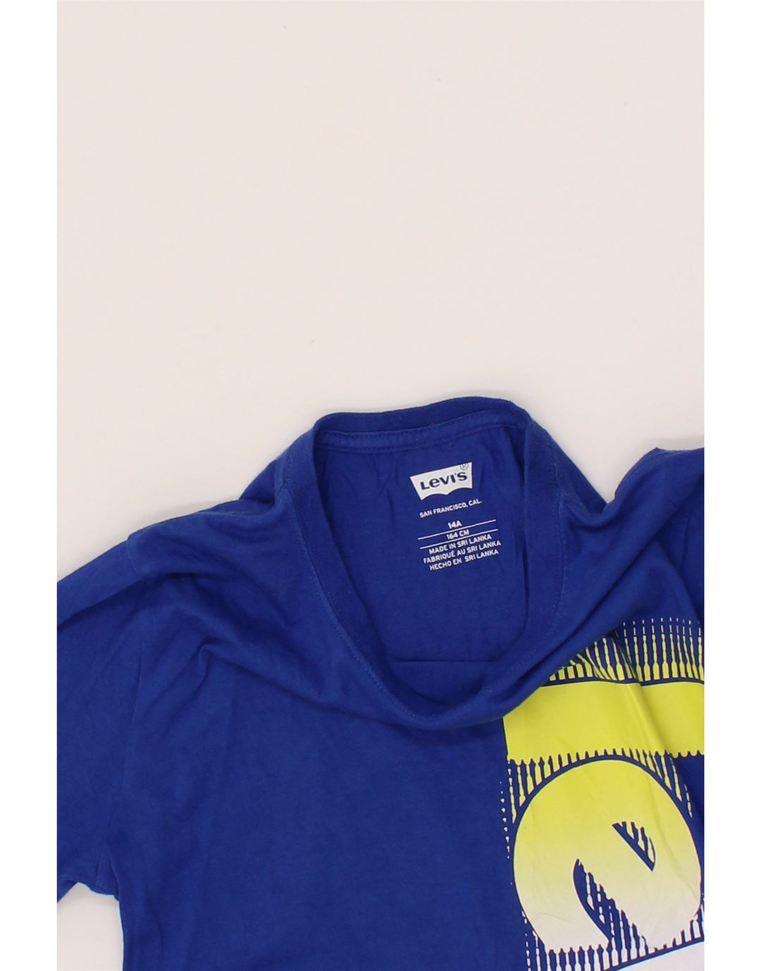 LEVI'S Boys Graphic Top Long Sleeve 13-14 Years Blue Cotton Vintage Levi's and Second-Hand Levi's from Messina Hembry 