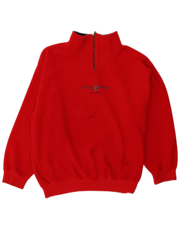 Maglione in pile da uomo con zip e collo Daniel Hechter XL rosso
