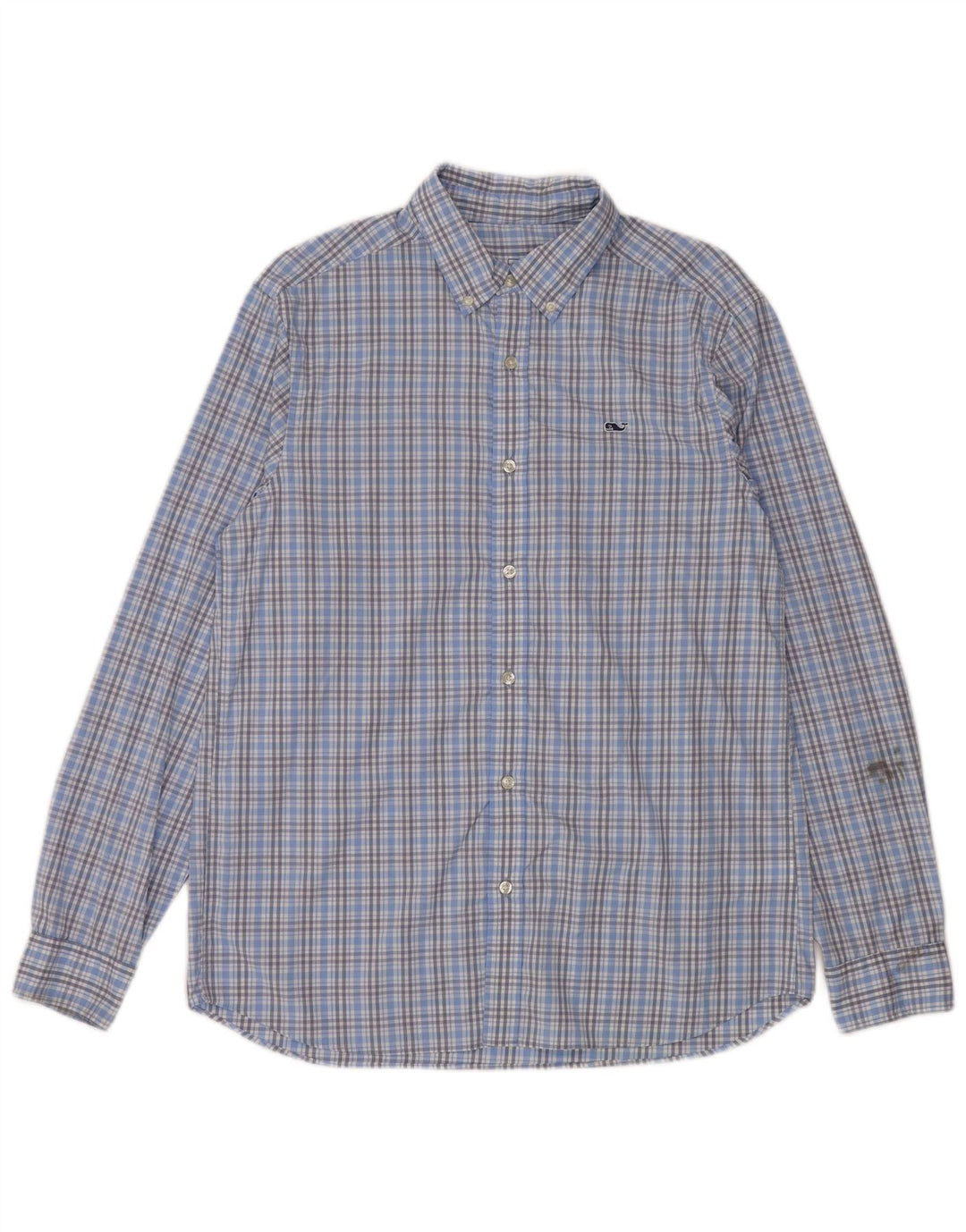 Vineyard Vines Mens Classic Fit Shirt Medium Blue Check Nylon