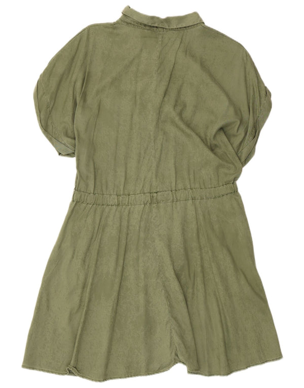 Zara Womens Basic Dress UK 14 Large Khaki