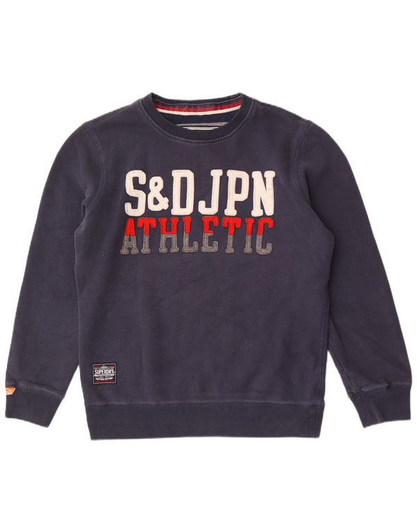 Felpa grafica da uomo Superdry Jumper XL blu navy in cotone