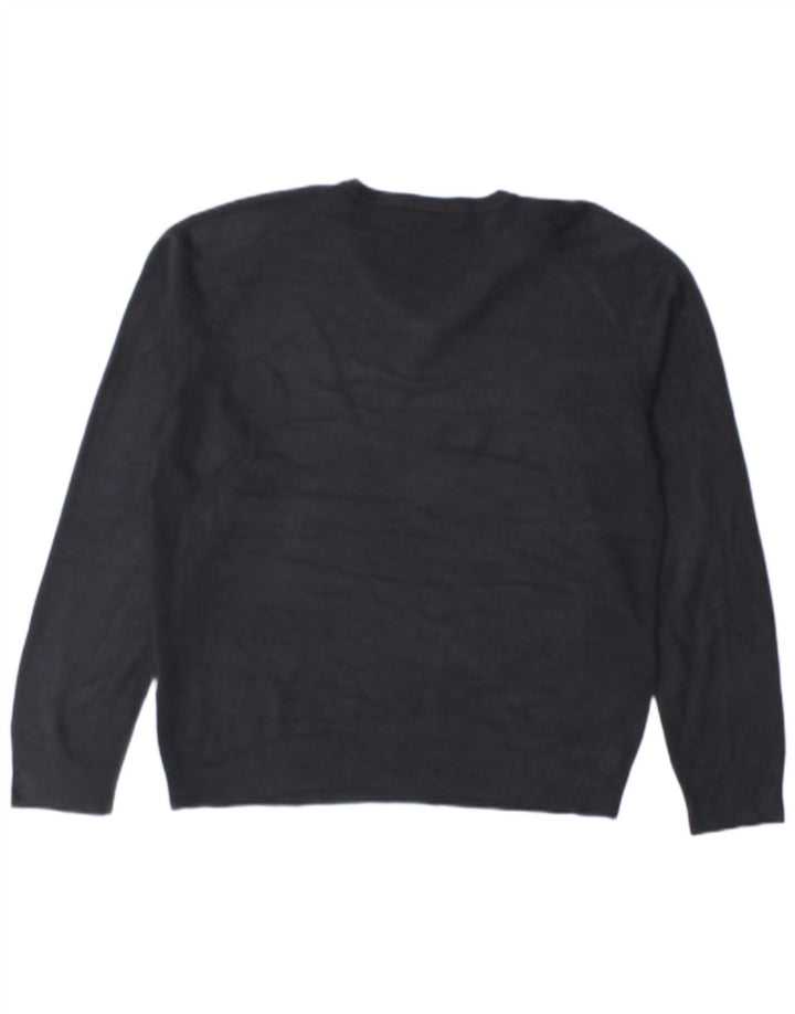 Marks & Spencer Mens Blue Harbour V-Neck Jumper Sweater Small Navy Blue
