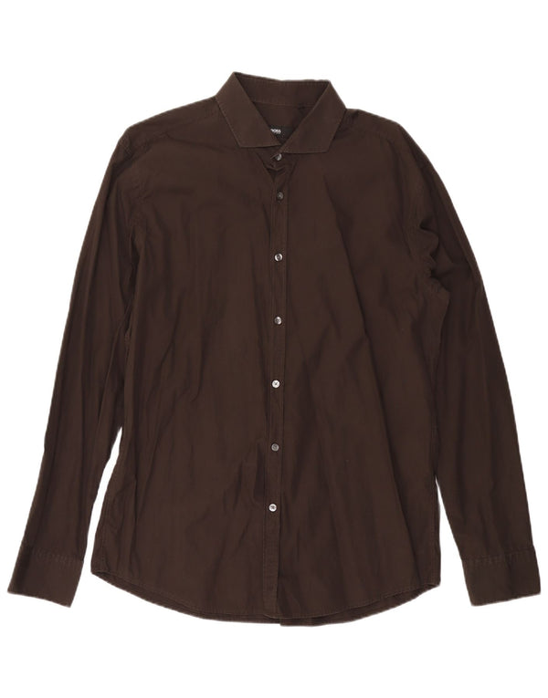 Hugo Boss Mens Shirt Size 17 43 XL Grey Cotton