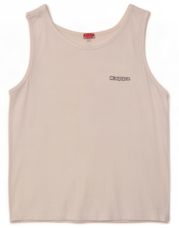 Kappa Mens Colete Top Médio Algodão Branco