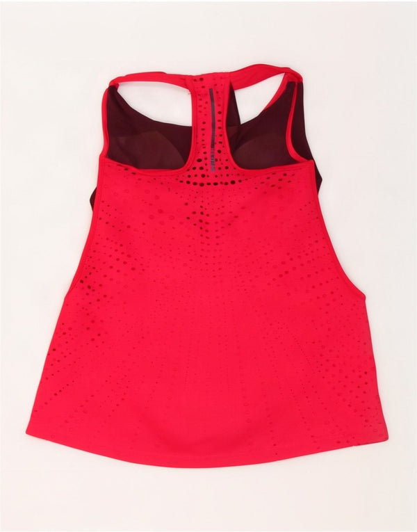 Adidas Womens Vest Top UK 10 Small Pink Colourblock Microfibers