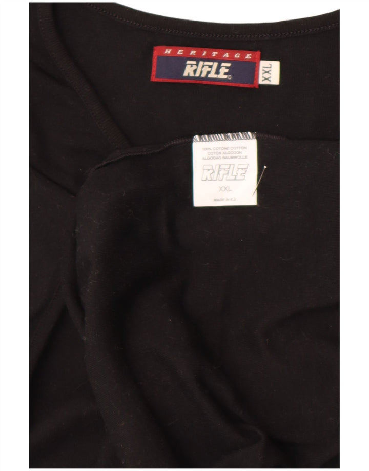 Rifle Mens T-Shirt Top 2XL Black Cotton