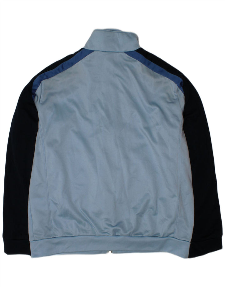 ADIDAS Boys Tracksuit Top Jacket 11-12 Years Blue Colourblock Polyester