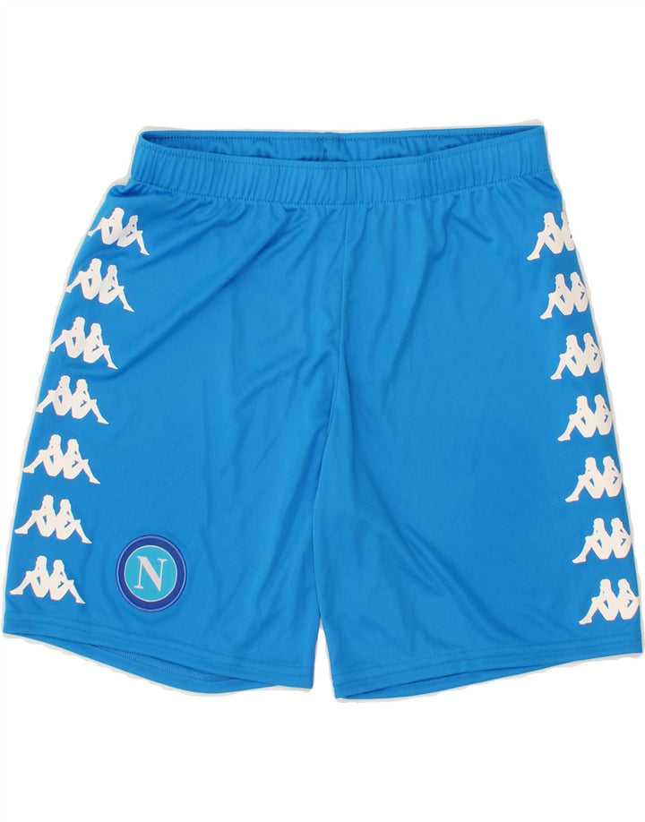 KAPPA Boys Graphic Sport Shorts 11-12 Years  Blue Polyester Vintage Kappa and Second-Hand Kappa from Messina Hembry 