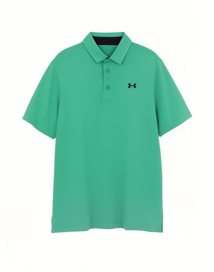 Under Armour Mens Polo Shirt Medium Green Polyester