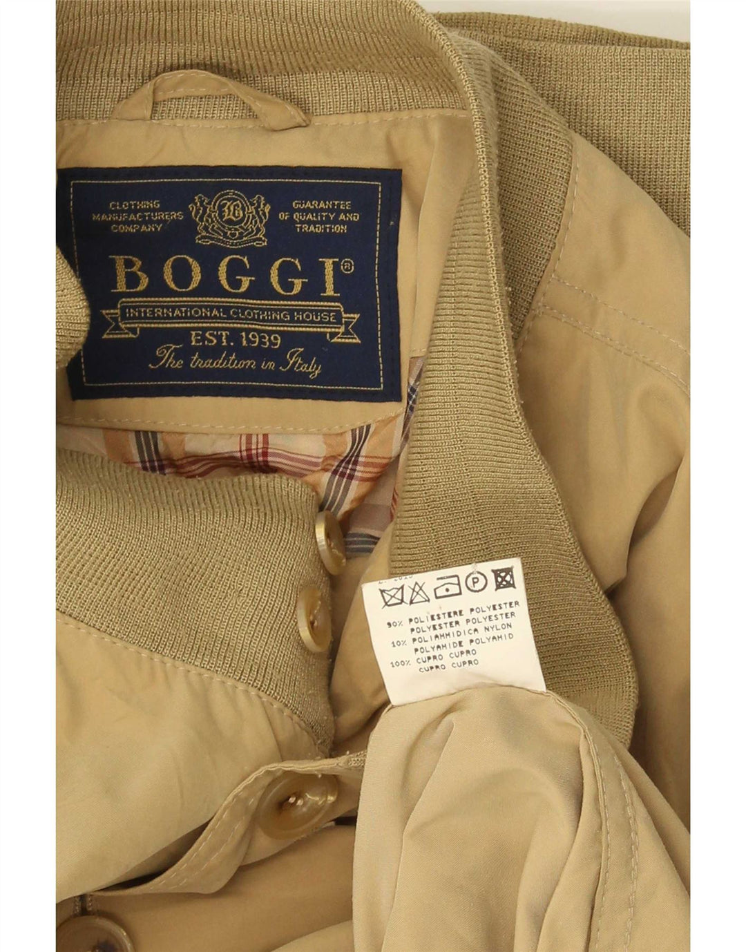 Boggi Veste Bomber Homme IT 50 Large Kaki Polyester