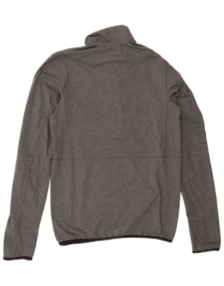 REEBOK Mens Zip Neck Pullover Tracksuit Top Small Grey Polyester